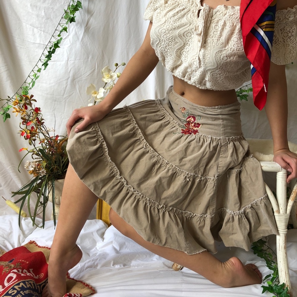 Embroidered peasant dress